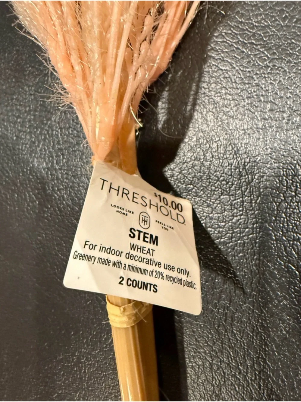 Threshold Dried Wheat Stem Bundle - Soft Peach Beige (Qty 3) 6 Stems Total! NWT